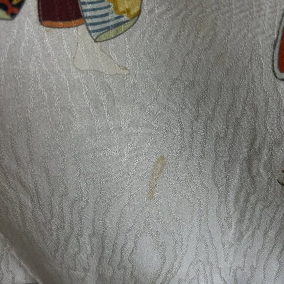 Japanese Vintage 100% Silk Haori Kimono Jacket Robe Children Playing in a Line - Picture 9 of 16